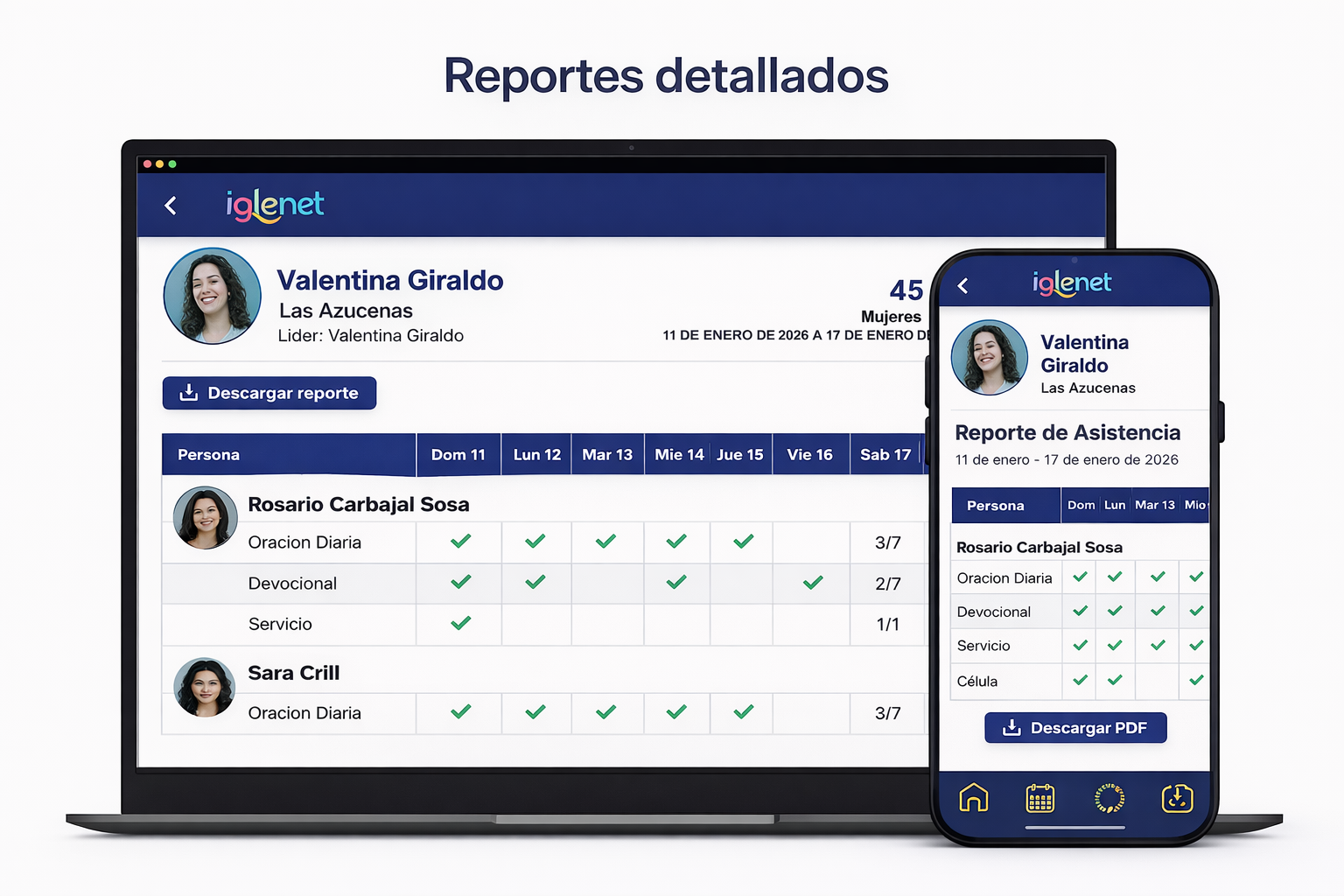 Reportes formales en Iglenet para computadora y teléfono